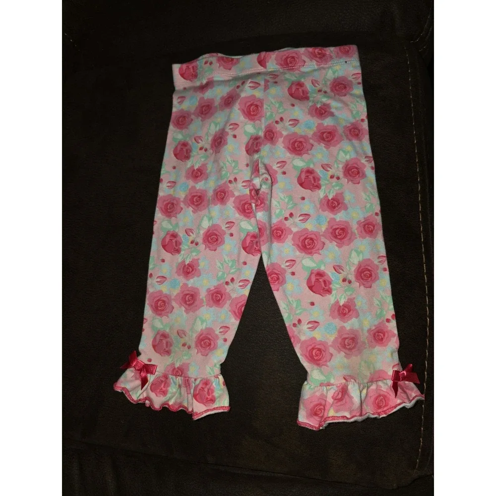 Bonnie jean‎ spring floral Easter bunny outfit top leggings size 4